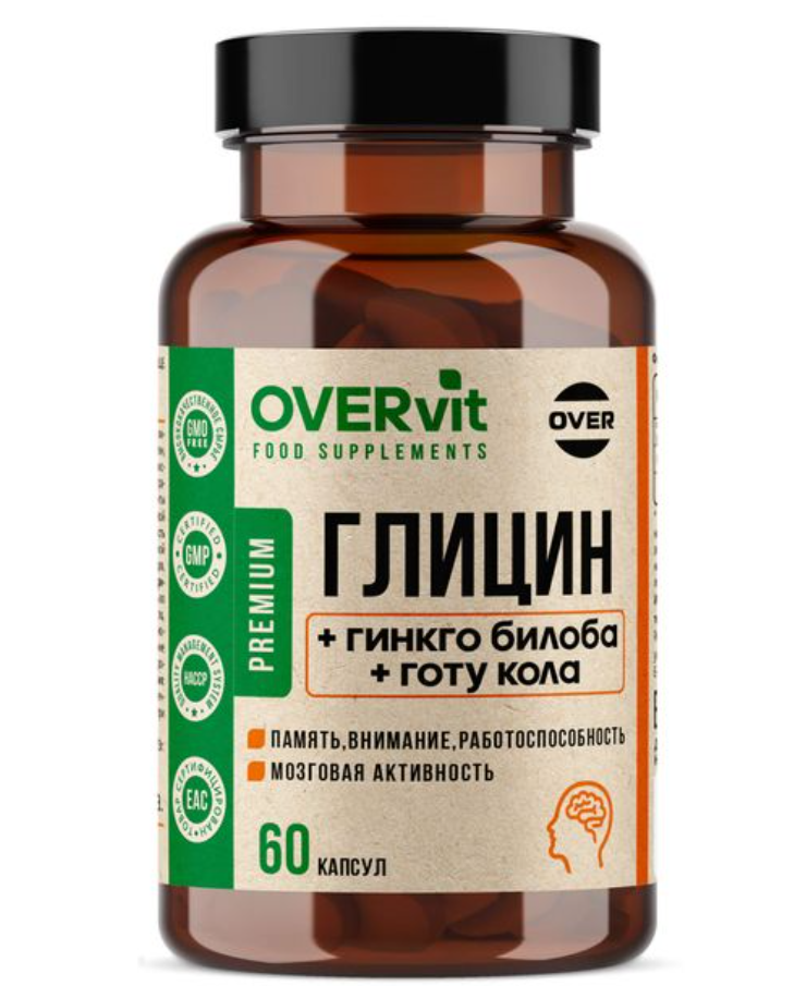 фото упаковки OVERvit Гинкго билоба+Готу кола+Глицин