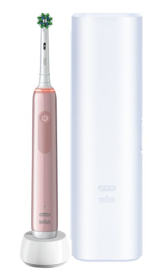 Oral-B Pro 3 CrossAction Электрическая зубная щетка, щетка зубная электрическая, с зарядным устройством и дорожным чехлом, 1 шт.