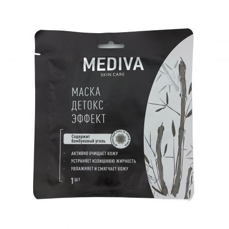 фото упаковки Mediva Маска для лица Детокс-эффект текстильная