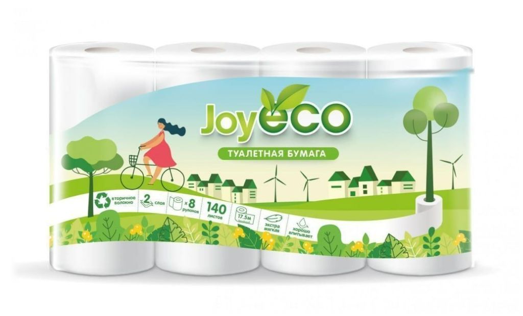 фото упаковки Joy Eco Бумага туалетная двухслойная с перфорацией и тиснением