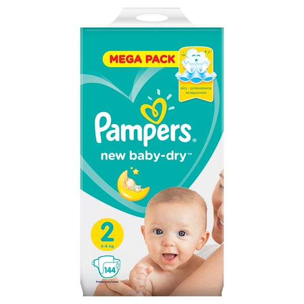 Pampers New baby-dry Подгузники детские, р. 2, 4-8 кг, 144 шт.