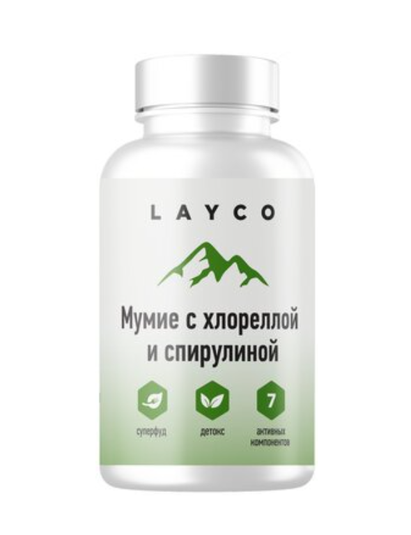 фото упаковки Layco Мумие с хлореллой и спирулиной