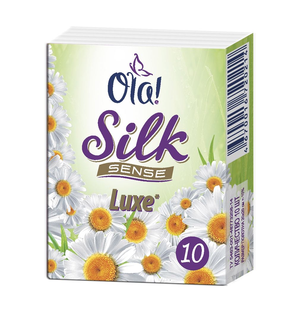 фото упаковки Ola! Silk Sense платки носовые бумажные Compact Ромашка