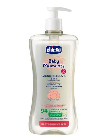 фото упаковки Chicco Baby moments Пена мицеллярная для ванн 2в1