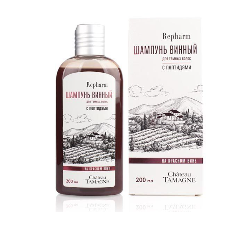 фото упаковки Repharm Шампунь винный chateau tamagne для темных волос
