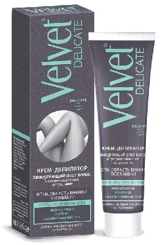 фото упаковки Velvet Delicate крем для депиляции замедляющий рост волос