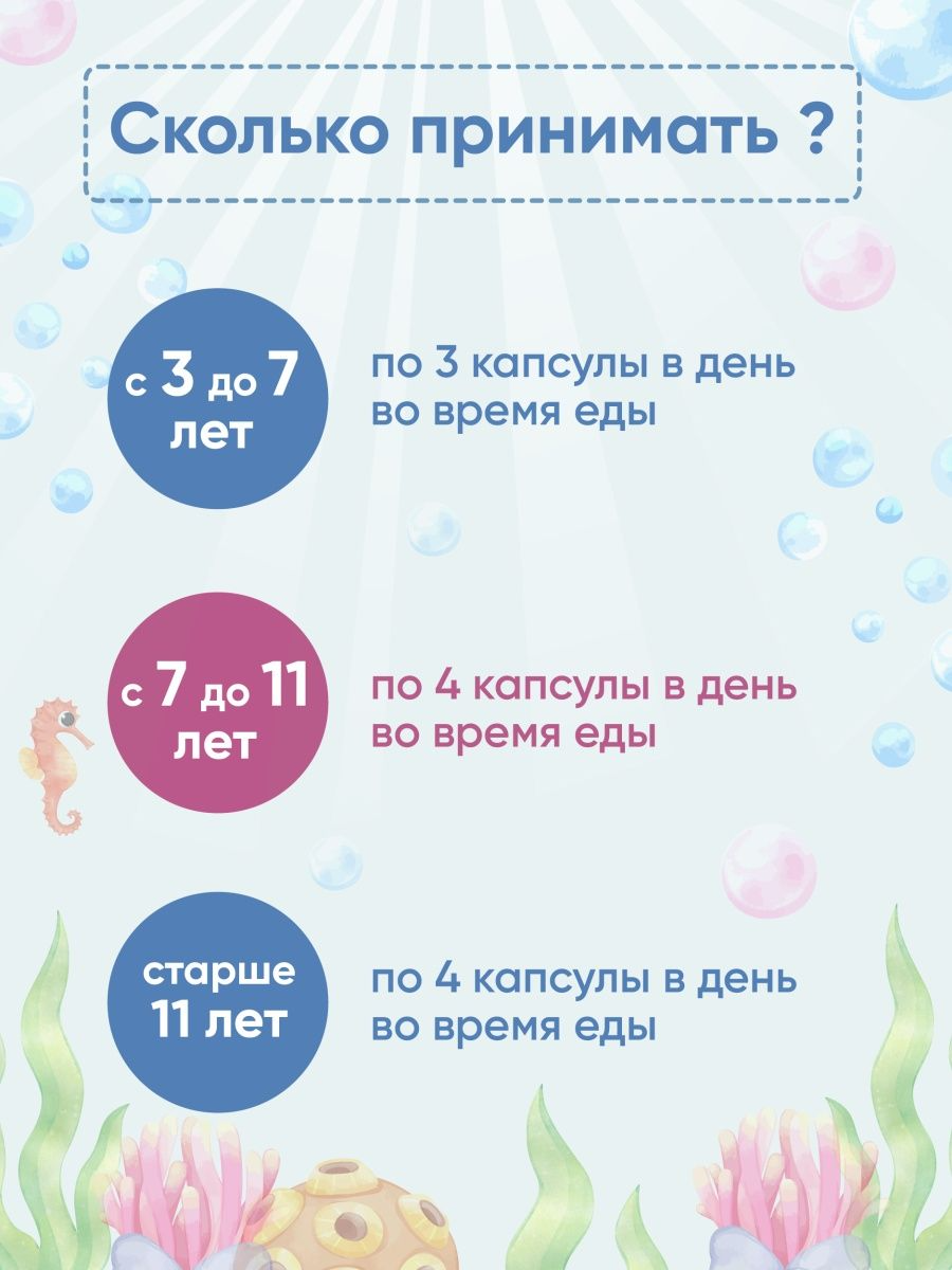 Доктор море Kids Омега 3 для девочек, 500 мг, капсулы жевательные, со вкусом тутти-фрутти, 120 шт.