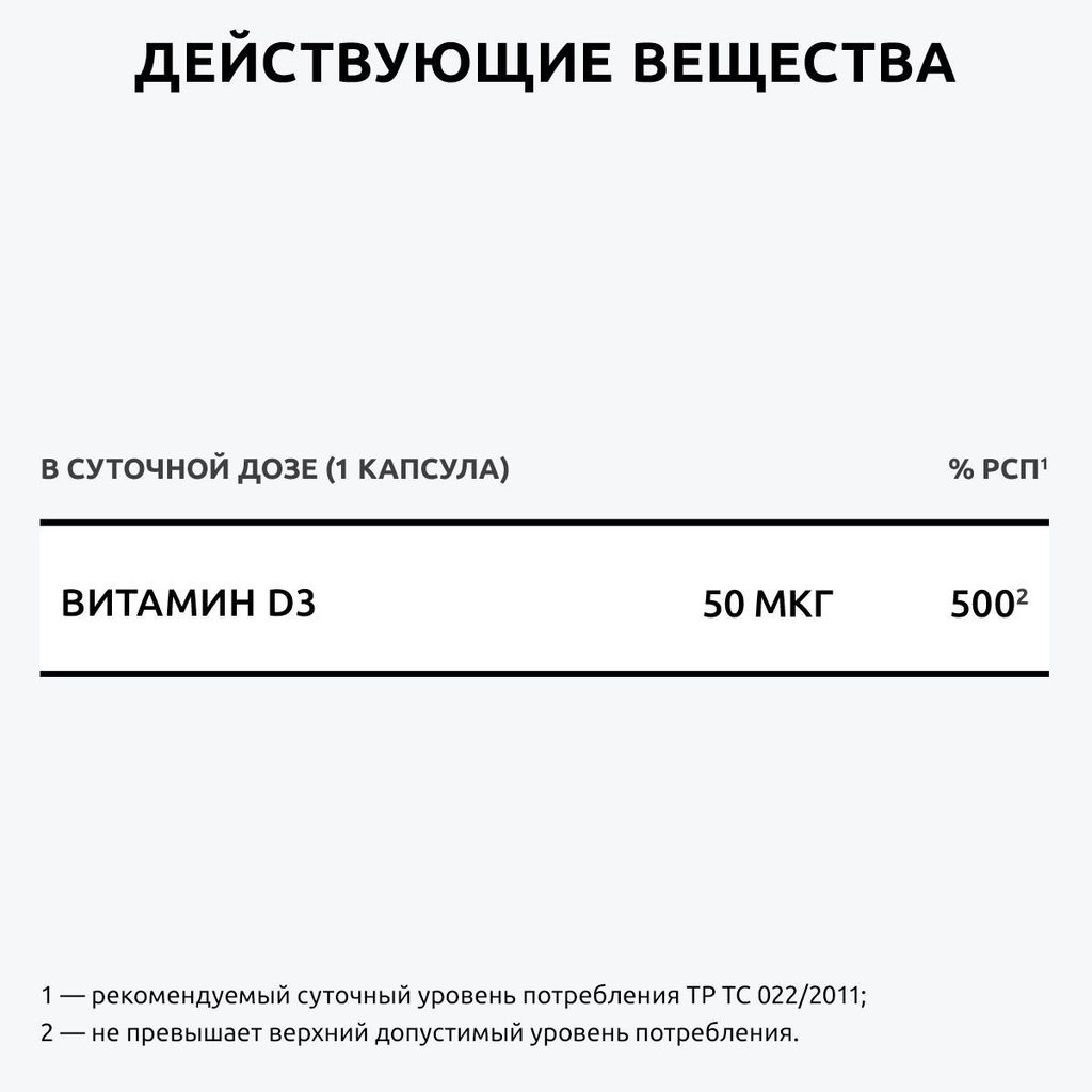 Ultrabalance Витамин D3 Премиум, 2000 МЕ, капсулы, 180 шт.