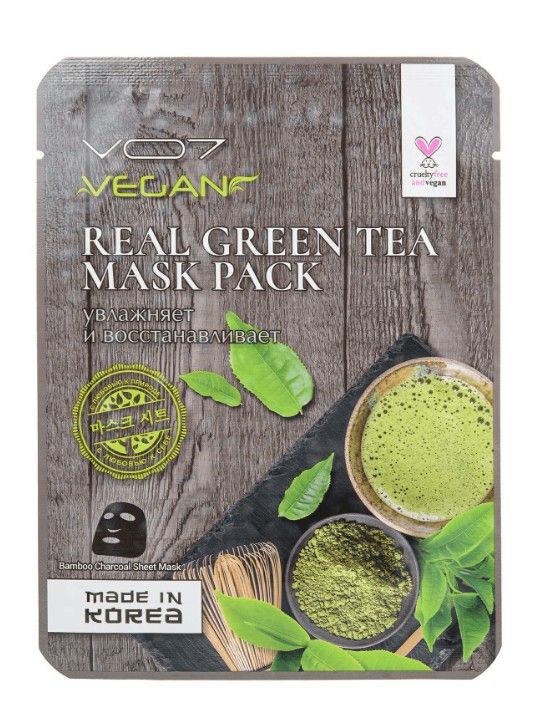 фото упаковки VO7 Real Vegan Маска для лица Восстанавливающая с экстрактом Зеленого чая