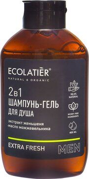 фото упаковки Ecolatier man шампунь и гель для душа 2в1 extra fresh, гель, 400 мл, 1 шт. фото упаковки Ecolatier man шампунь и гель для душа 2в1 extra fresh