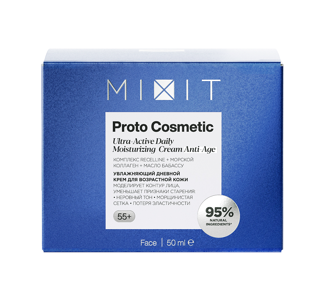 Mixit Proto Cosmetic Увлажняющий крем с комплексом Recelline 55+, дневной, для возрастной кожи лица, 50 мл, 1 шт.