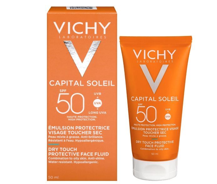 фото упаковки Vichy Capital Soleil Dry Touch SPF50 эмульсия матирующая