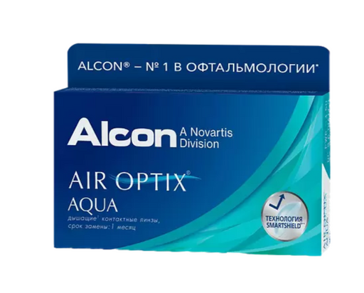 Alcon Air Optix aqua контактные линзы плановой замены, BC=8.6 d=14.2, D(-7.00), 3 шт.