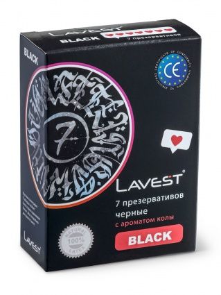 Lavest Black Презервативы черные с ароматом колы, презервативы, 7 шт.