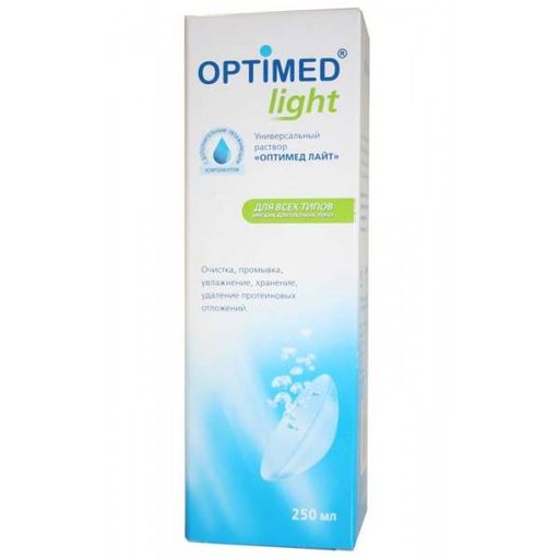 Optimed light раствор для контактных линз, раствор для обработки и хранения контактных линз, 250 мл, 1 шт.