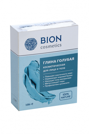 Bion Глина голубая косметическая, глина косметическая, для лица и тела, 100 г, 1 шт.