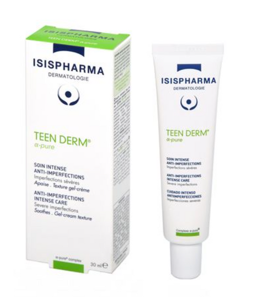 Isispharma Teen Derm Гель-крем для интенсивного ухода, гель для умывания, для проблемной кожей склонной к акне, 30 мл, 1 шт.