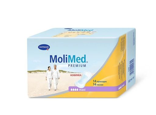 Molimed Premium прокладки урологические для женщин Макси, 4 капли, 14 шт.