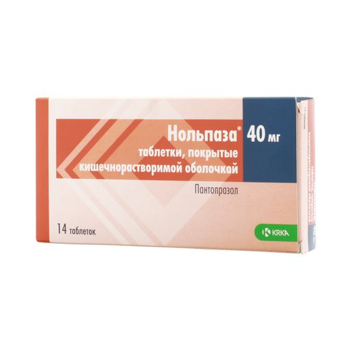 Нольпаза, 40 мг, таблетки, покрытые кишечнорастворимой оболочкой, 14 шт.
