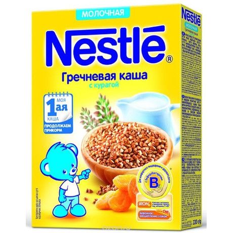 Nestle Каша молочная гречневая курага, каша детская молочная, 220 г, 1 шт.