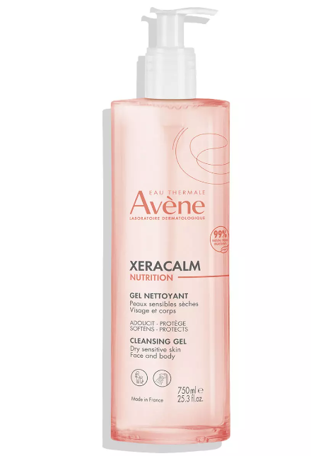 Avene XeraCalm Nutrition Гель очищающий питательный легкий, гель, для чувствительной кожи лица и тела для детей и взрослых, 750 мл, 1 шт.