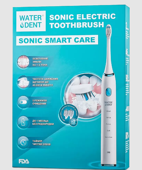 Waterdent Sonic Smart Care Зубная щетка электрическая, щетка зубная электрическая, звуковая, 1 шт.