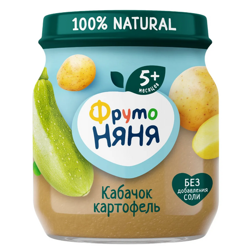 Фрутоняня Пюре кабачок-картофель, пюре, 110 г, 1 шт.