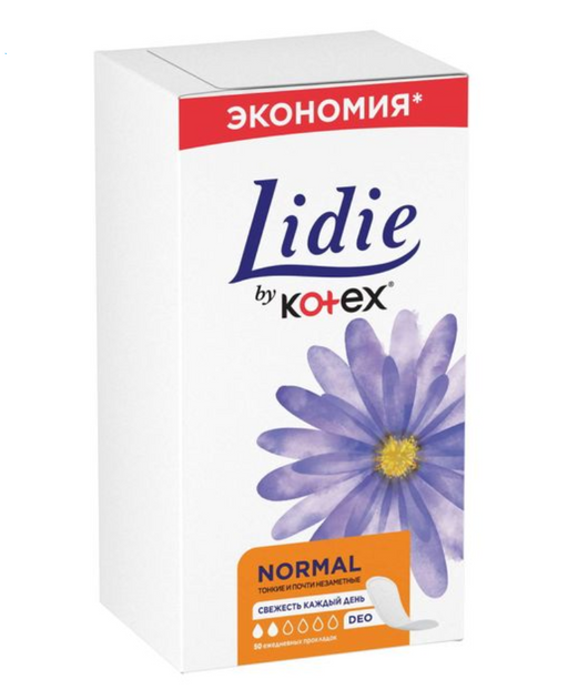 Kotex Lidie Normal Deo прокладки ежедневные, прокладки гигиенические, с ароматом ромашки, 50 шт.