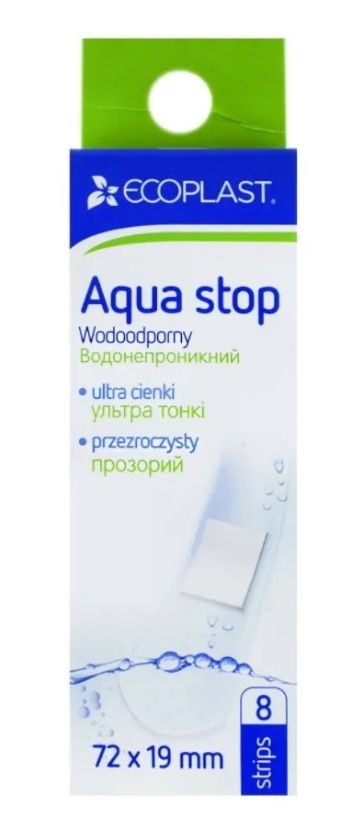 Ecoplast Aqua stop mini Набор пластырей водостойких, 19х72 мм, пластырь, 8 шт.