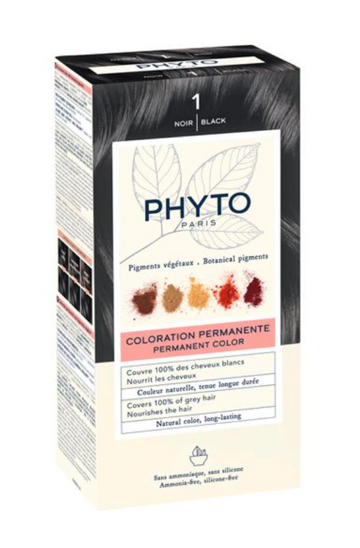 Phyto Paris Крем-краска для волос в наборе, тон 1, Черный, краска для волос, +Молочко +Маска-защита цвета +Перчатки, 1 шт.