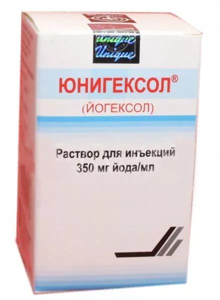 Юнигексол, 350 мг йода/мл, раствор для инъекций, 50 мл, 1 шт.