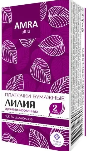 Amra Платочки бумажные двухслойные, с ароматом лилии, 10 шт.