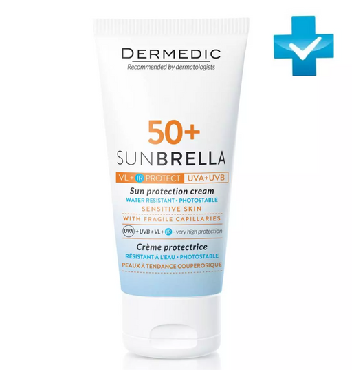 Dermedic Sunbrella Крем солнцезащитный, SPF50, крем, для чувствительной кожи, 50 мл, 1 шт.