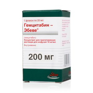 Гемцитабин-Эбеве, 10 мг/мл, концентрат для приготовления раствора для инфузий, 20 мл, 1 шт.
