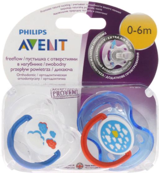 Соски-пустышки Philips Avent Дизайн, (86128) SCF172/18, 0-6 мес., из силикона (силиконовый), 2 шт.