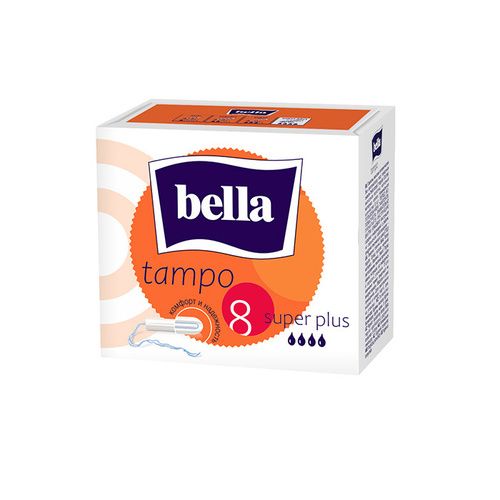 Bella Тампоны Супер Плюс, тампоны женские гигиенические, 4 капли, 8 шт.