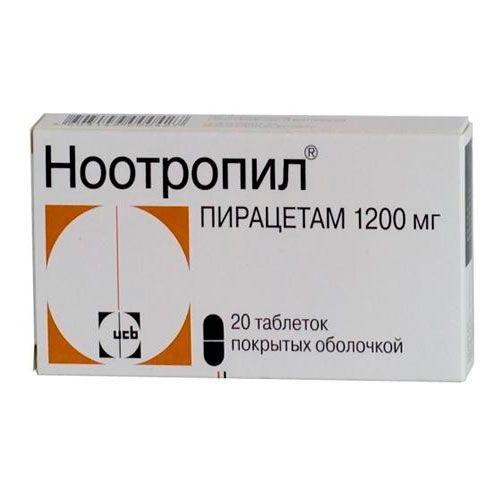 Ноотропил, 1200 мг, таблетки, покрытые оболочкой, 20 шт.