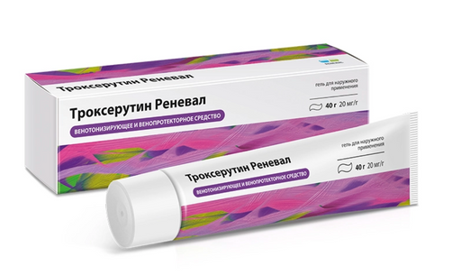 Троксерутин реневал, 2%, гель для наружного применения, 40 г, 1 шт.