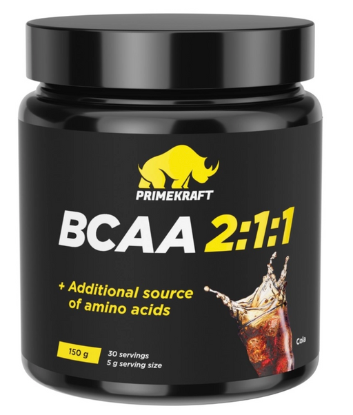 Prime kraft bcaa 2:1:1 аминокислоты, порошок для приема внутрь, кола, 150 г, 1 шт.