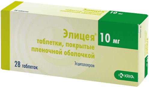 Элицея, 10 мг, таблетки, покрытые пленочной оболочкой, 28 шт.
